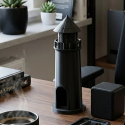 Mey İthalat® Dekoratif 3D Deniz Feneri Siyah Marin Stil Ev Dekorasyon Ürünü