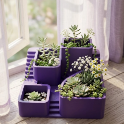 Mey İthalat® Dekoratif 3D Kaktüs Saksısı Çok Bölmeli Minimal Bitki Düzenleyici