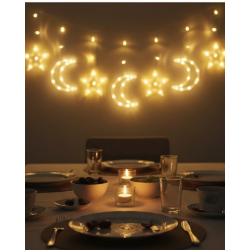 Mey İthalat® Dekoratif Büyük Ay Yıldız Ramazan Led Işık