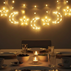 Mey İthalat® Dekoratif Büyük Ay Yıldız Ramazan Led Işık