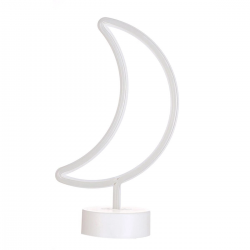 Mey İthalat®  Dekoratif Pilli Ay Tasarımlı 3D Neon Led Masa Ve Gece ası