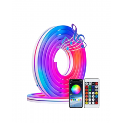 Mey İthalat® Dekoratif RGB LED Şerit Neon Işık 3 Metre Su Geçirmez Uzaktan Kumandalı Ortam Aydınlatması