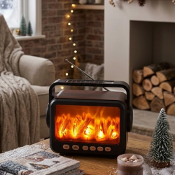 Mey İthalat® Dekoratif Şömine Görünümlü Bluetooth Hoparlör Radyo USB TF Destekli