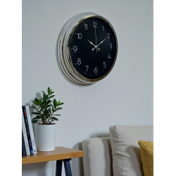 Mey İthalat® Dekoratif Ve Şık 40 Cm Krom Metal Duvar Saati