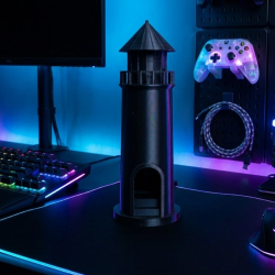 Mey İthalat® Deniz Temalı 3D Siyah Deniz Feneri Dekoratif Hediyelik Obje