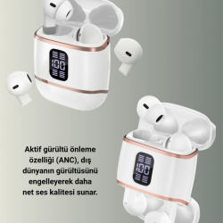 Mey İthalat® Dijital Göstergeli Bluetooth Kulakiçi Kulaklık – 4’lü Paket, Gürültü Engellemeli