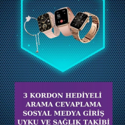 Mey İthalat® Dijital Göstergeli Powerbank Bluetooth Kulaklık ve Yeni Nesil Amoled Ekran Akıllı Saat