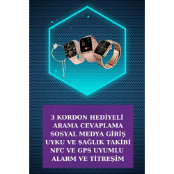 Mey İthalat® Dijital Göstergeli Powerbank Bluetooth Kulaklık ve Yeni Nesil Amoled Ekran Akıllı Saat