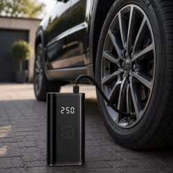 Mey İthalat® Dijital Lastik Pompası Kablosuz Hava Basma Cihazı Powerbank Destekli