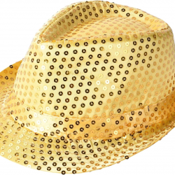 Mey İthalat® Disko Star Altın Gold Payetli Fötr Şapka Yetişkin Boy