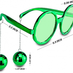 Mey İthalat® Disko Toplu Küpeli Parti Gözlüğü Yeşil Renk