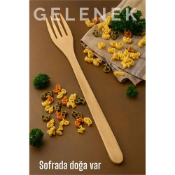 Mey İthalat® Doğal Gürgen Ağacı Servis Çatalı – 25 cm, El Yapımı Ahşap Mutfak Gereci 722244