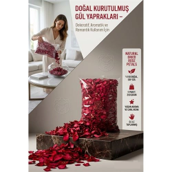 Mey İthalat® Doğal Kurutulmuş Gül Yaprakları – Dekoratif, Aromatik ve Romantik Kullanım İçin 350g Paket 718565