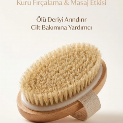 Mey İthalat® Doğal Vücut Fırçası – Kuru Fırçalama, Masaj ve Peeling Etkili Cilt Bakım Fırçası