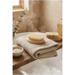 Mey İthalat® Doğal Vücut Fırçası – Kuru Fırçalama, Masaj ve Peeling Etkili Cilt Bakım Fırçası