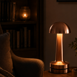 Mey İthalat® Dokunmatik Mantar Gece Lambası Bronz LED Masa Aydınlatması