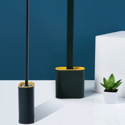 Mey İthalat®  Duvara Monte Edilebilir Kapaklı Askılı Klozet Yumuşak Silikon Başlıklı Tuvalet Fırçası Seti