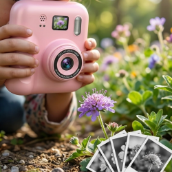 Mey İthalat® Eğitici Çocuk Kamerası Anında Baskı 4 Rulo Kağıt ve 5 Kalem Set Hediyeli