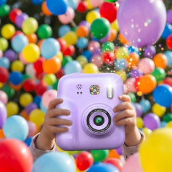 Mey İthalat® Eğitici Çocuk Kamerası Anında Fotoğraf Baskı 4 Rulo Kağıt ve 5 Kalem Hediyeli