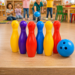 Mey İthalat® Eğlenceli Bowling Oyuncak Seti Çocuklar İçin Renkli Kuka ve Top