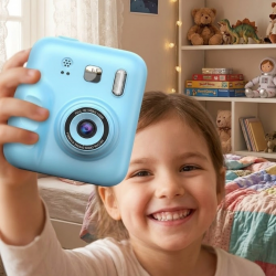 Mey İthalat® Eğlenceli Çocuk Kamerası Anında Baskı ve Renkli Kalem Setli