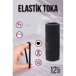 Mey İthalat®  Elastik Toka 12 ADET SİYAH 719701