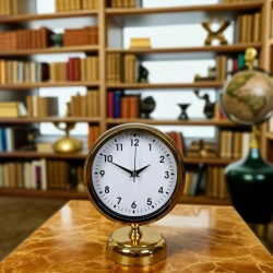 Mey İthalat® Elegance Gold 25 x 20 Cm Metal Masa Saati