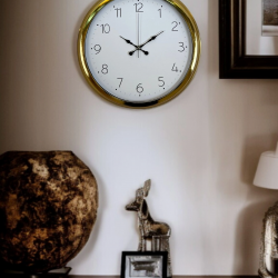 Mey İthalat® Elegance Gold 40 Cm Metal Dekoratif Tasarım Duvar Saati