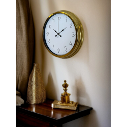 Mey İthalat® Elegance Gold 40 Cm Metal Dekoratif Tasarım Duvar Saati