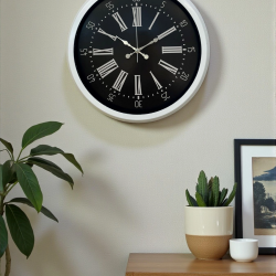 Mey İthalat® Elegance White 40 Cm Metal Duvar Saati