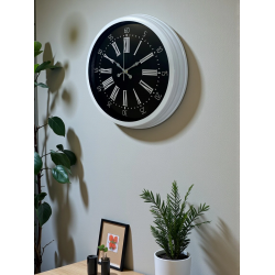 Mey İthalat® Elegance White 40 Cm Metal Duvar Saati