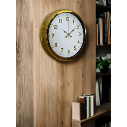 Mey İthalat® Elegant Gold Frame 40 Cm Metal Duvar Saati