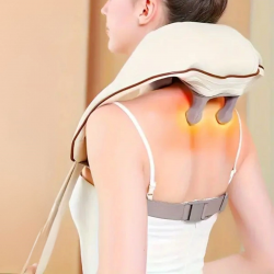 Mey İthalat®  Elektrikli Boyun ve Sırt Masaj Aleti Kablosuz Boyun ve Omuz Yoğurma Masaj Yastığı