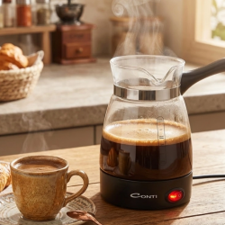 Mey İthalat® Elektrikli Cam Kahve Makinesi 650W 0.5 Litre Kapasiteli Türk Kahvesi Makinesi