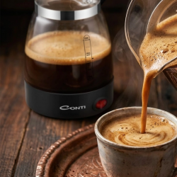 Mey İthalat® Elektrikli Cam Türk Kahvesi Makinesi 0.5 Litre 650W Kahve Yapma Makinesi