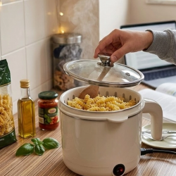 Mey İthalat® Elektrikli Mini Tencere 1 Litre Çorba Pilav Makarna Pişirici Çok Fonksiyonlu