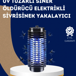 Mey İthalat® Elektrikli UV Işıklı Sivrisinek ve Böcek Öldürücü – Sessiz ve Güvenli Tuzak