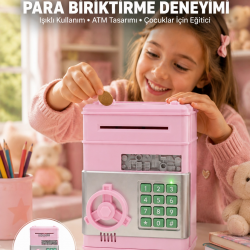 Mey İthalat® Elektronik Şifreli Otomatik Para Yutan Çocuk Kumbarası