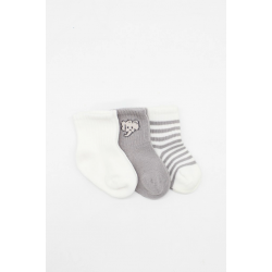 Mey İthalat® Elephant Boy 3'lü Penye Soket Çorap 10135 Ekru