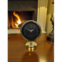 Mey İthalat® Elite Black Gold 25 x 20 Cm Metal Masa Saati