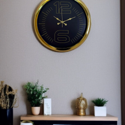 Mey İthalat® Elite Luxury Gold 40 Cm Metal Duvar Saati