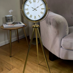 Mey İthalat® Elite Roma Rakamlı Gold Tripod Ayaklı Saat