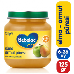 Mey İthalat®   Elma Armut Püresi Kavanoz Maması 125 Gr