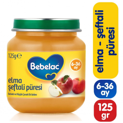 Mey İthalat®   Elma Şeftali Püresi Kavanoz Maması 125 Gr