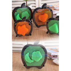 Mey İthalat®  Elma Şeklinde Pin Art Dekoratif 3D Çivi Sanatı Filografi Tahtası