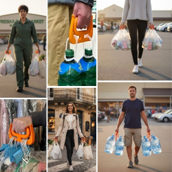 Mey İthalat® " Ergonomik Poşet Taşıma Aparatı – Ağır Yük Taşıyıcı Tutacak, Elden Kesme Yapmayan Kolay Taşıma Kancası, Market ve Alışveriş Çantası Taşıyıcısı