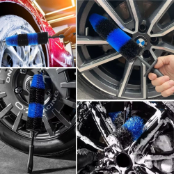 Mey İthalat® Ergonomik Saplı Jant ve Lastik Temizleme Fırçası – Araç Detay Temizliği İçin Güçlü Kıllı Detay Fırçası
