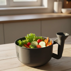 Mey İthalat® Ergonomik Saplı Sebze Süzgeçli Yıkayıcı Çok Amaçlı Mutfak Ürünü