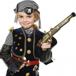 Mey İthalat® Eskitilmiş Desenli Plastik Oyuncak Korsan Tabancası 40 cm