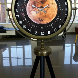 Mey İthalat® Eskitme 24 Saat Göstergeli Özel Tasarım Tripod Ayaklı Saat